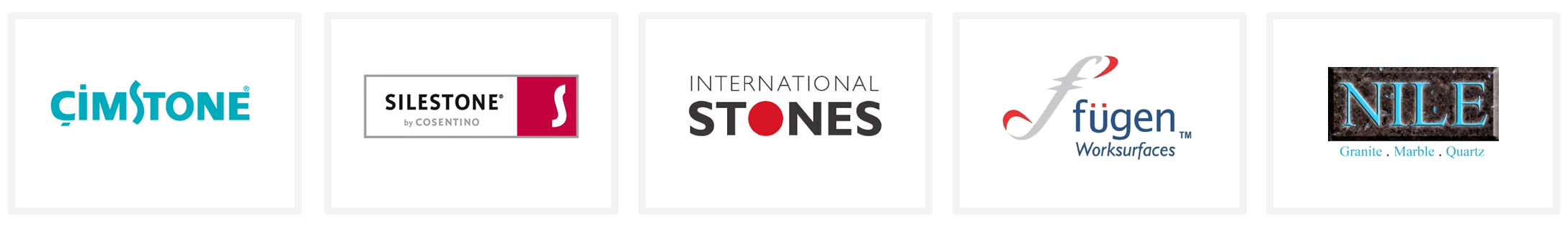 Cimstone, Silestone, International Stones, Fugen Worksurfaces and Nile Worktops